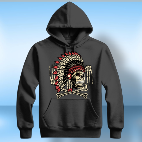 Skull with feathers T-shirt - Image 2
